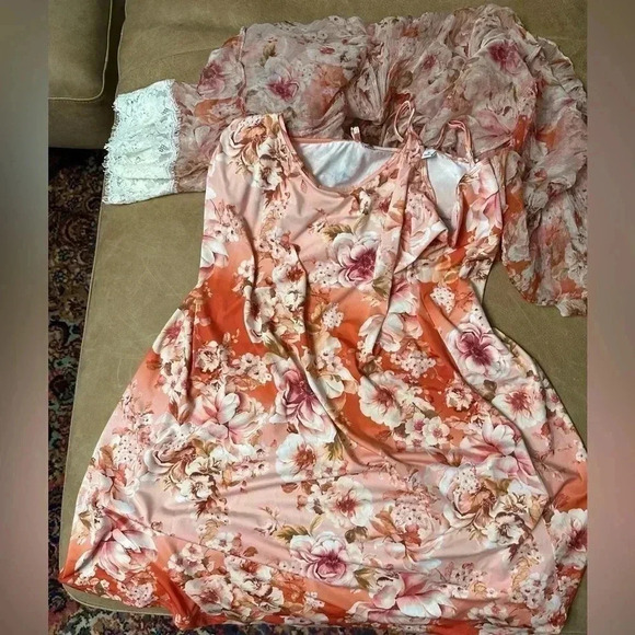 Johnny Was Yours Truly Silk Floral Mini Dress Lace Trim Sz Medium MSRP $410 - Picture 12 of 14